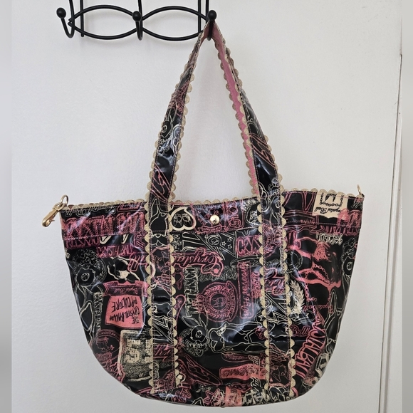 CRYSTAL BALL TOTE BAG PINK BLACK GOLD - Picture 9 of 9